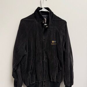 Men's Black Corduroy Bomber Jacket